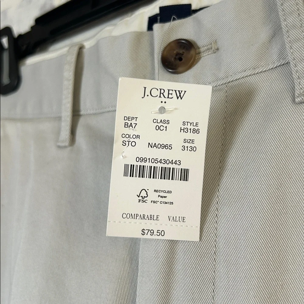 J. Crew Factory Men’s 31 X 30 Straight-Fit Original Chino Pant Khaki New Career